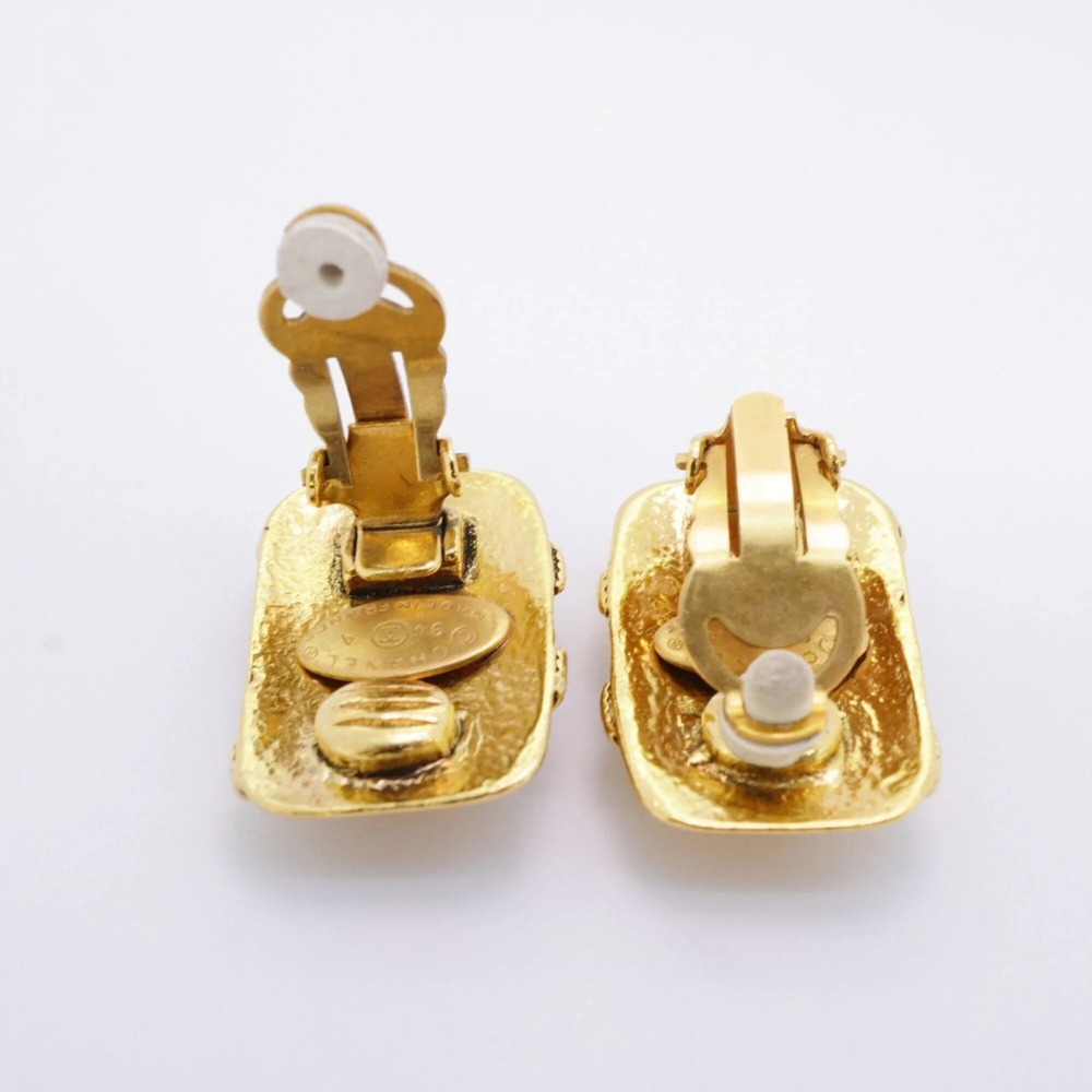 CHANEL Gold Logo Earrings - Picture 3 of 8